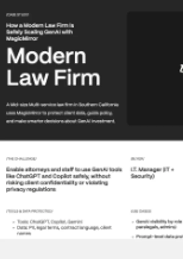 How a Modern Law Firm Safely Scales GenAI with MagicMirror