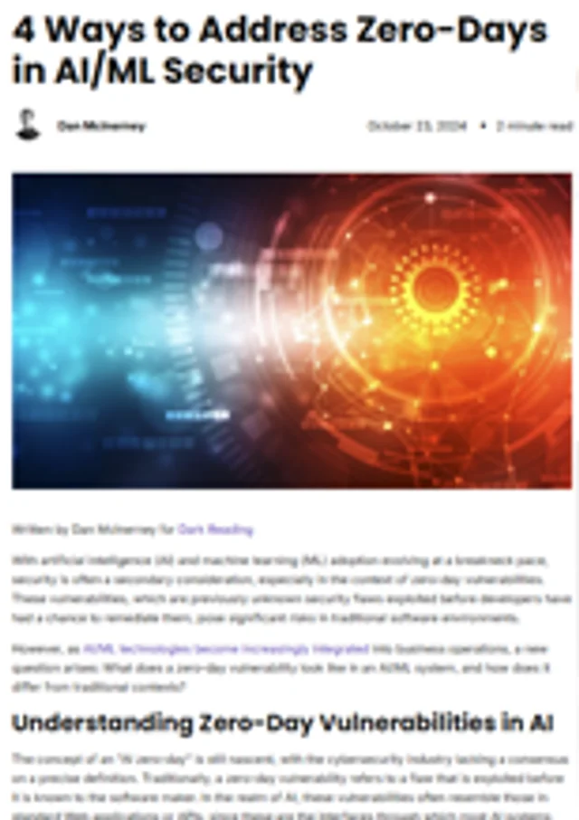 4 Ways to Address Zero-Days in AI/ML Security